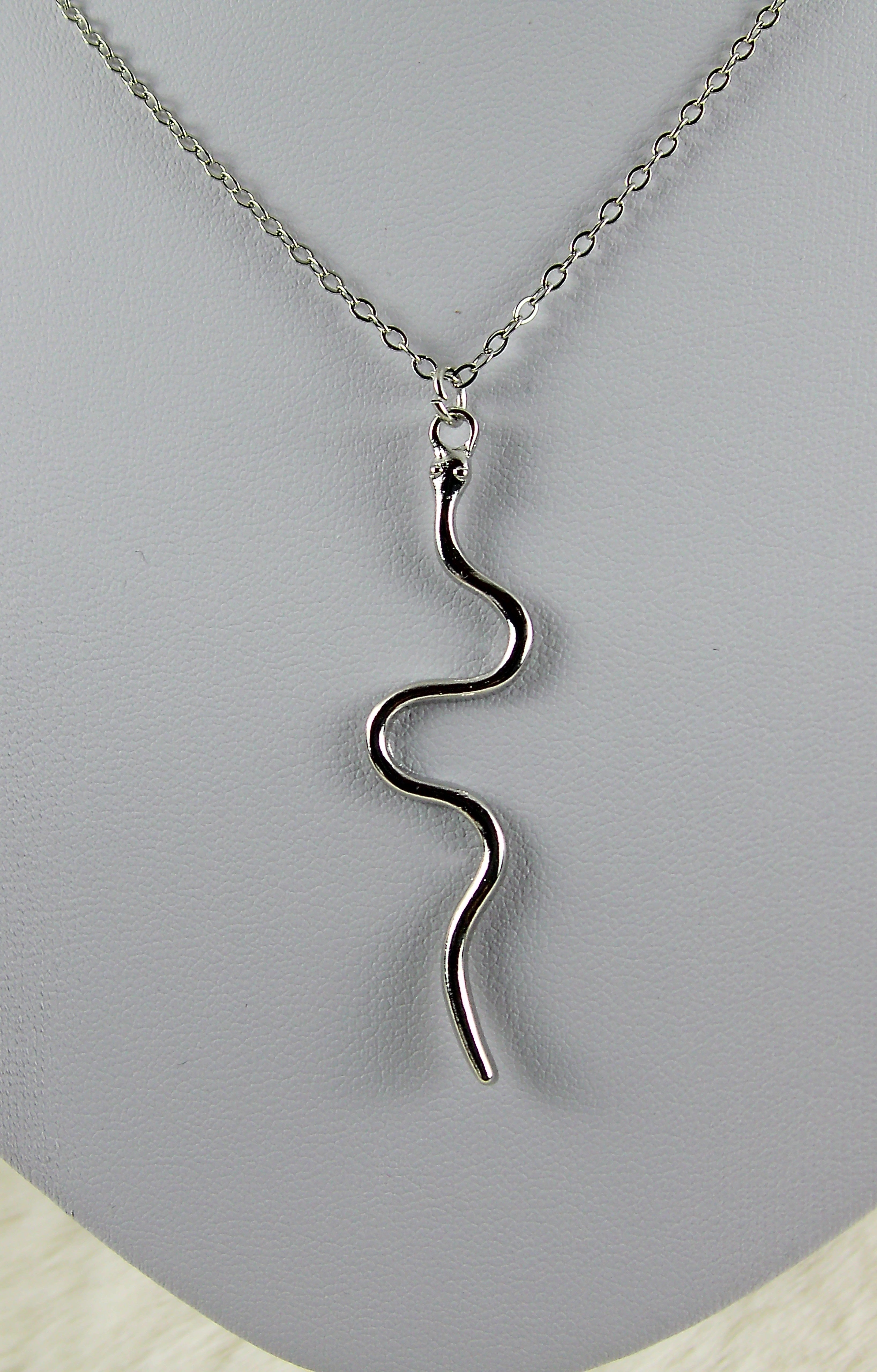 Zilveren ketting met slangen hanger