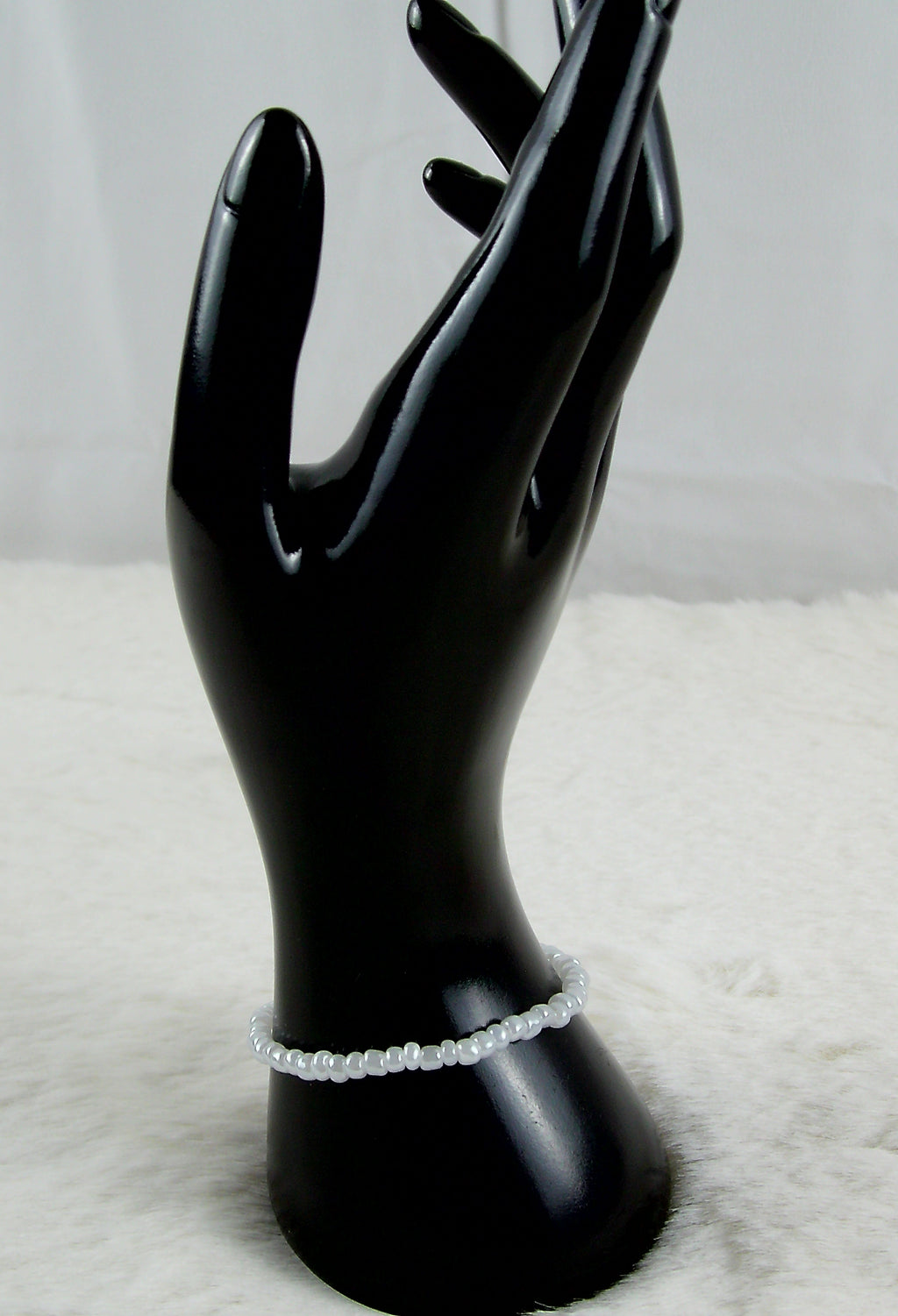 Witte grote kralen armband