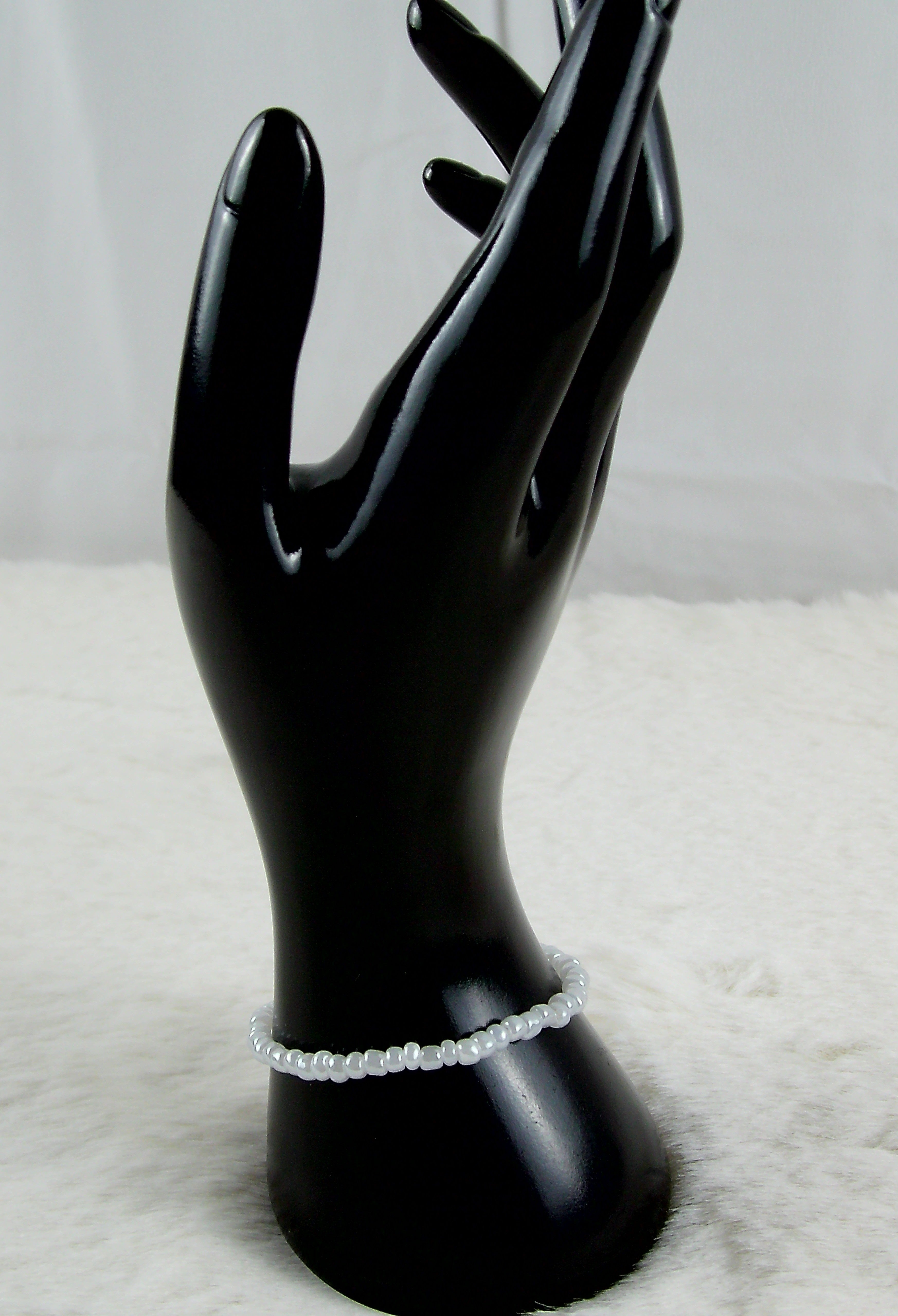 Witte grote kralen armband