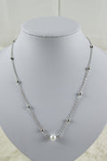 Zilveren ketting met witte parel