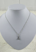 Zilveren ketting met druppel diamant