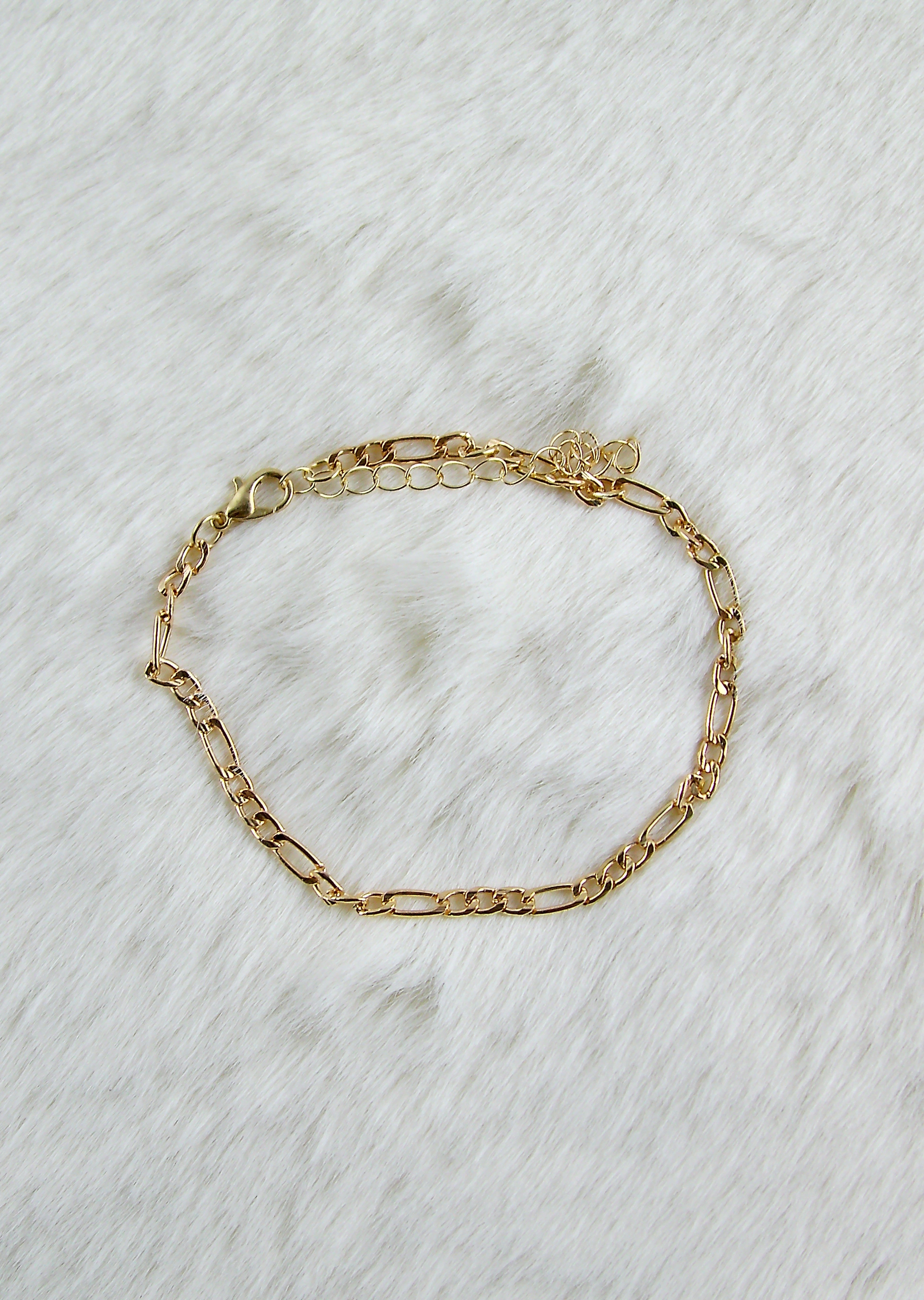 Gouden rond ovale armband