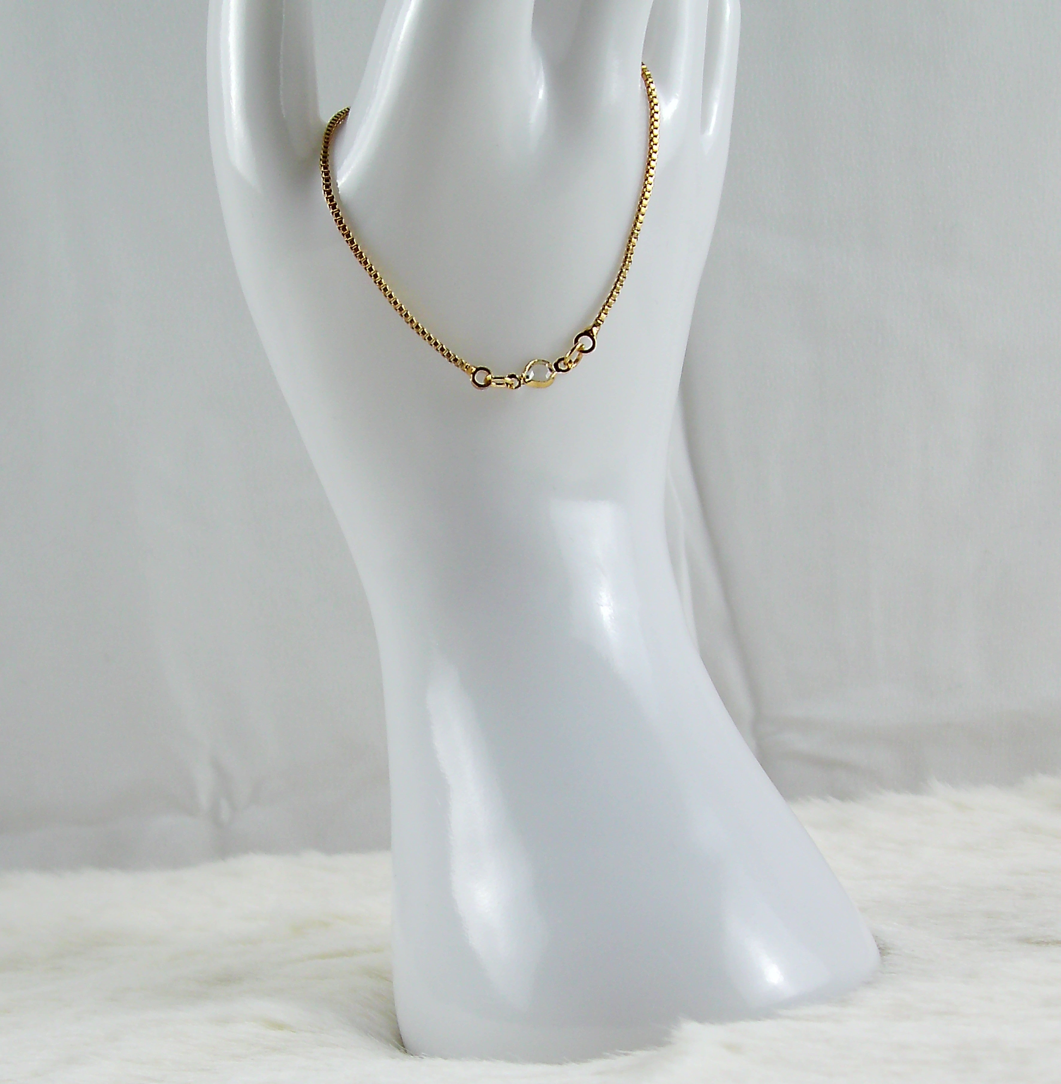 Goud doorzichtig diamanten armbandje