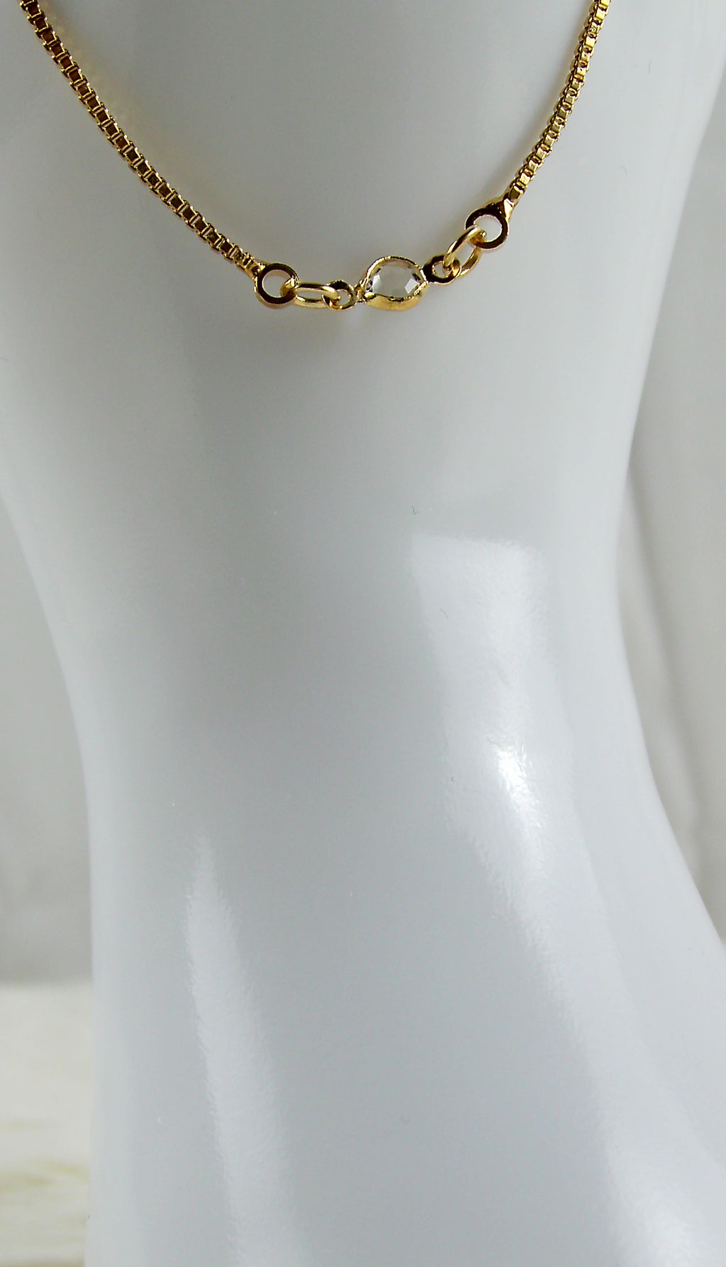 Goud doorzichtig diamanten armbandje