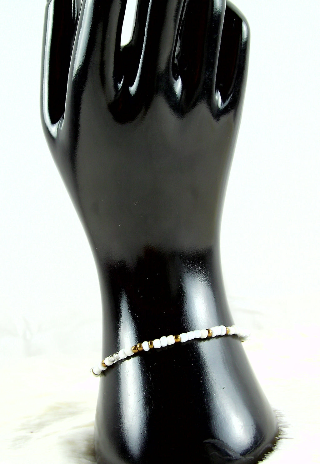 Wit brons kralen armband