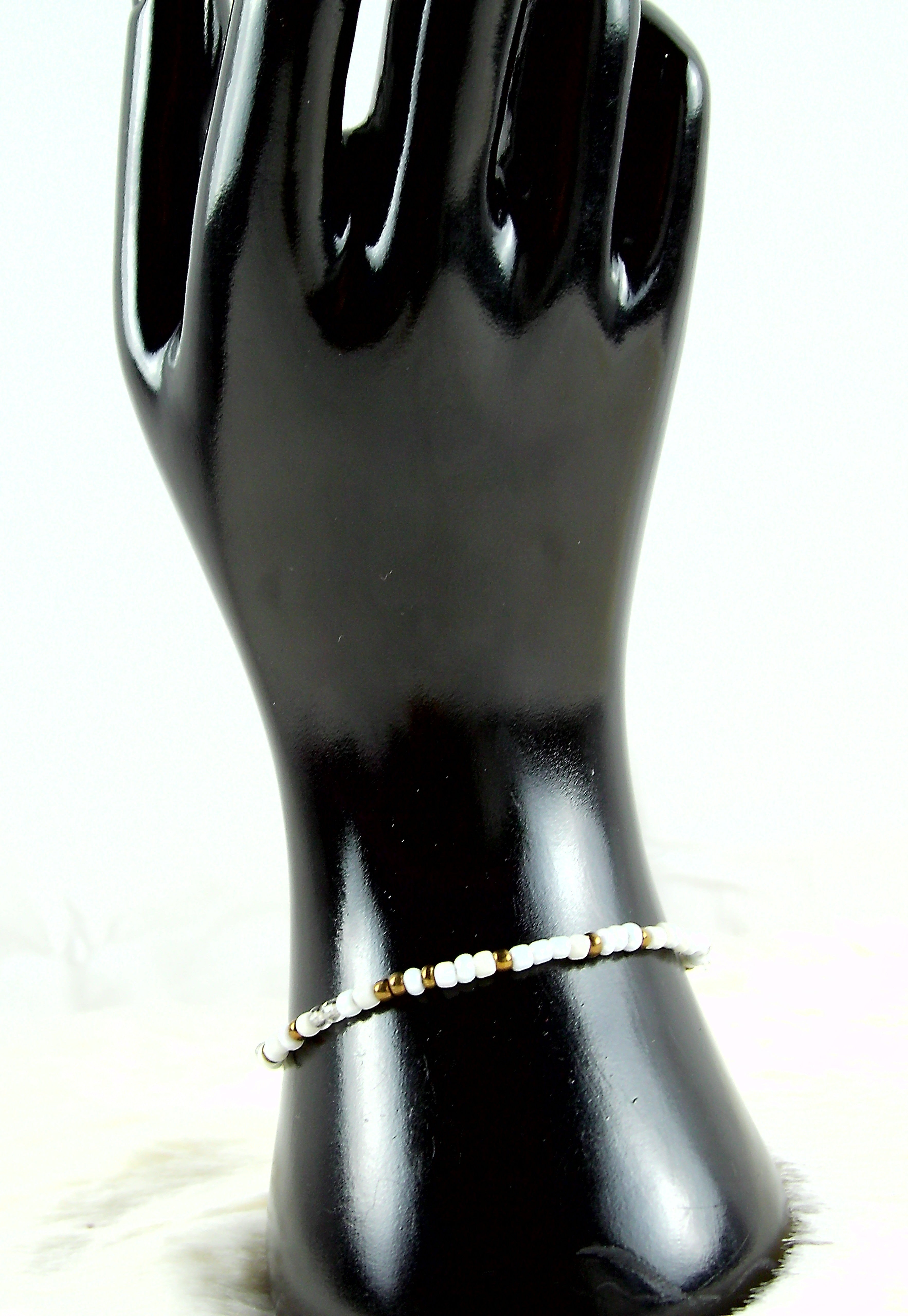 Wit brons kralen armband