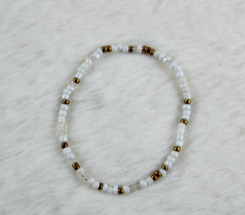 Wit brons kralen armband
