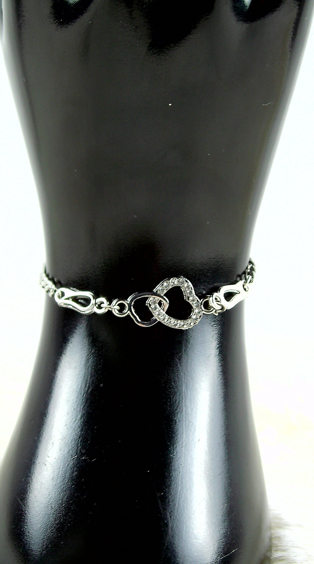 Zilveren hartjes armband dubbel