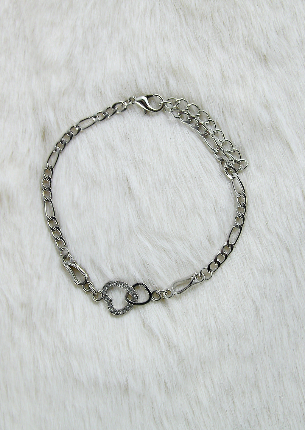Zilveren hartjes armband dubbel