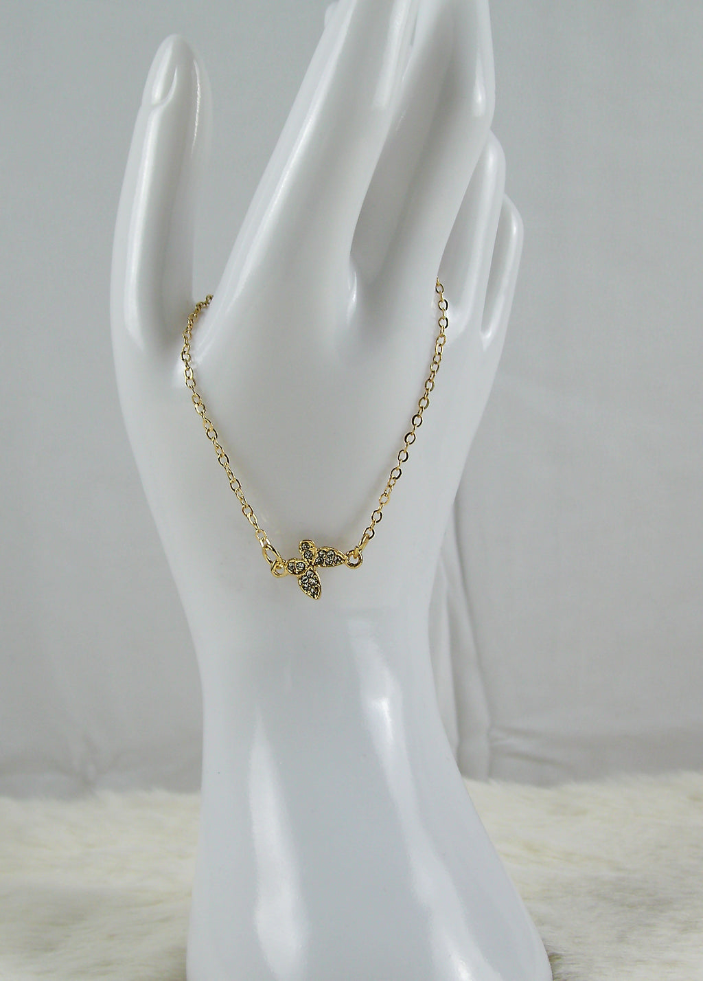 Goud diamanten kleine vlinder armband