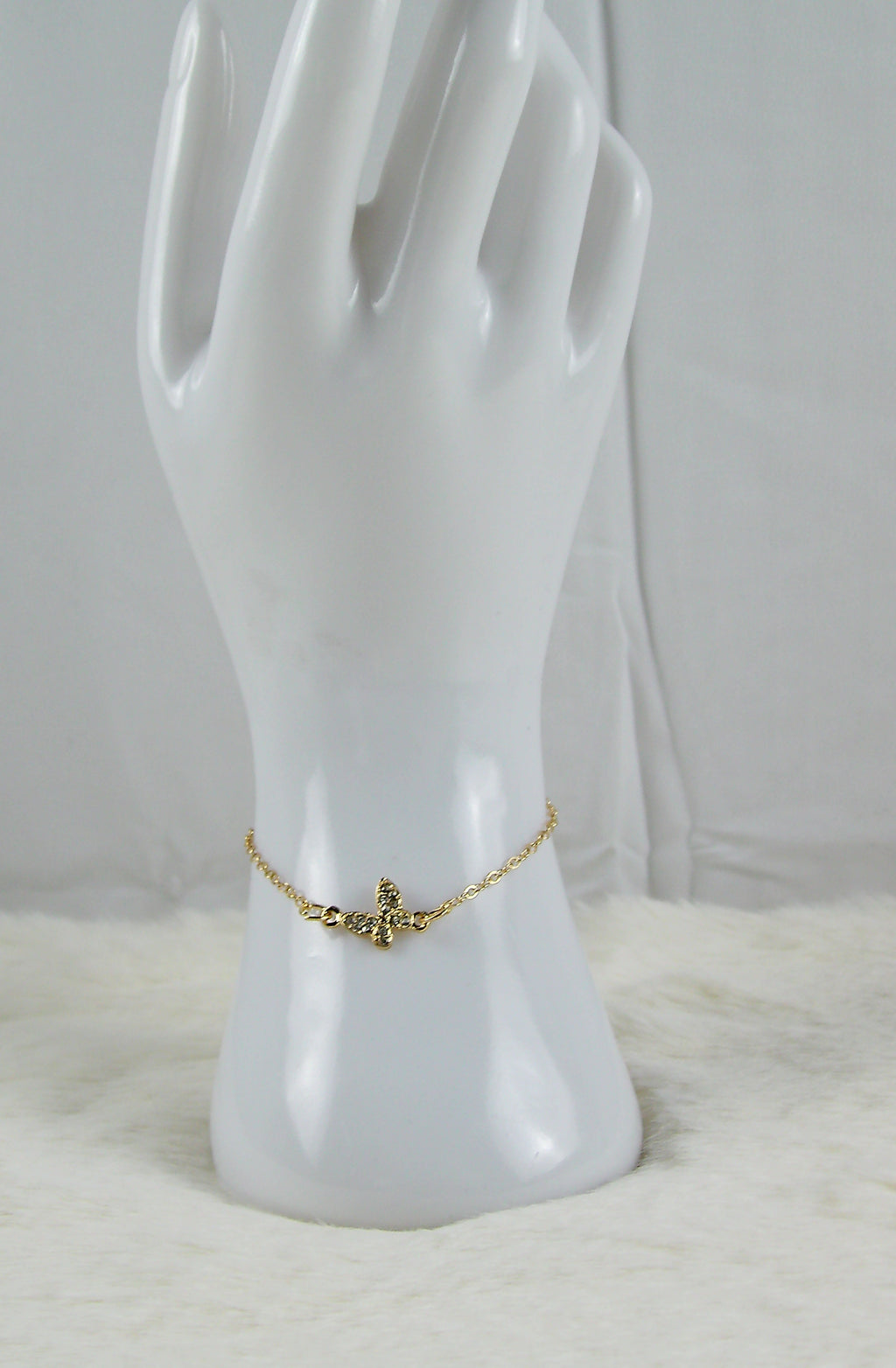 Goud diamanten kleine vlinder armband