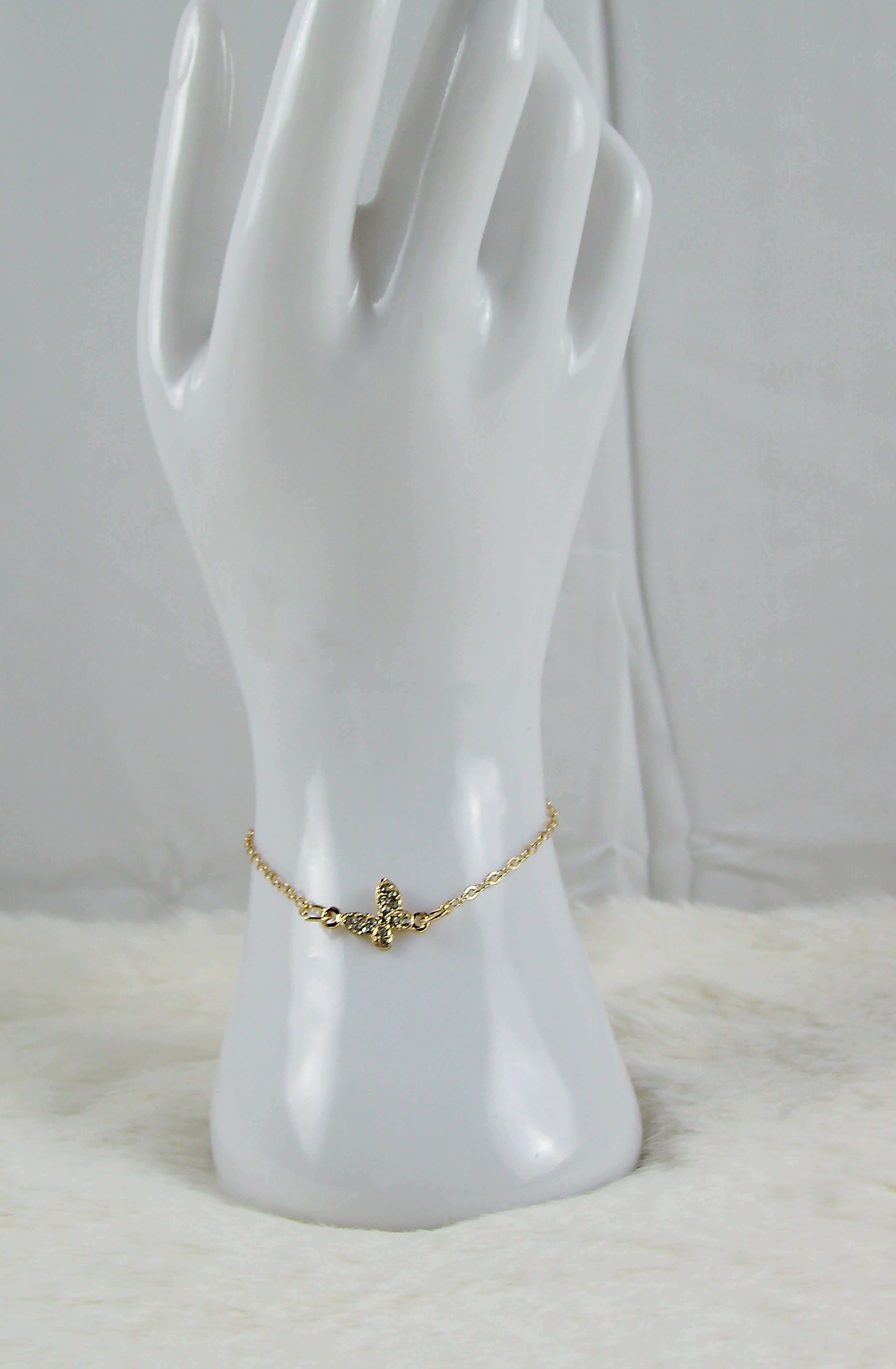 Goud diamanten kleine vlinder armband