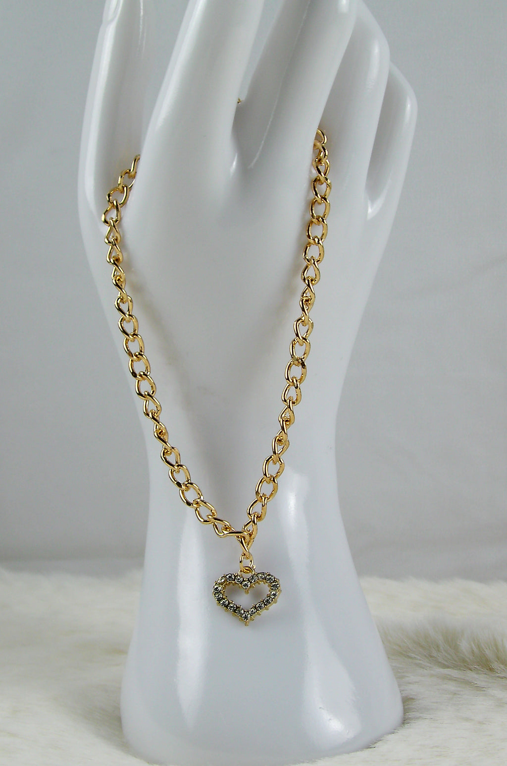 Hartjes goud zilveren diamantjes armband