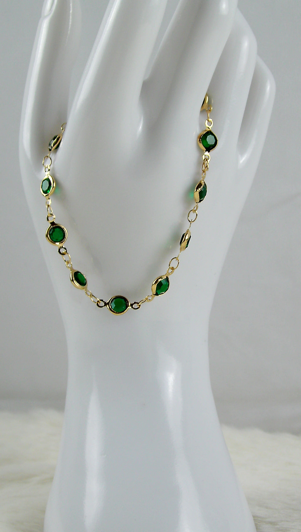 Groene diamanten armband goud