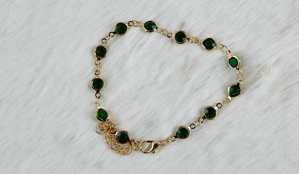 Groene diamanten armband goud