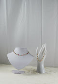 2 delig licht kleuren hartjes set armband en ketting