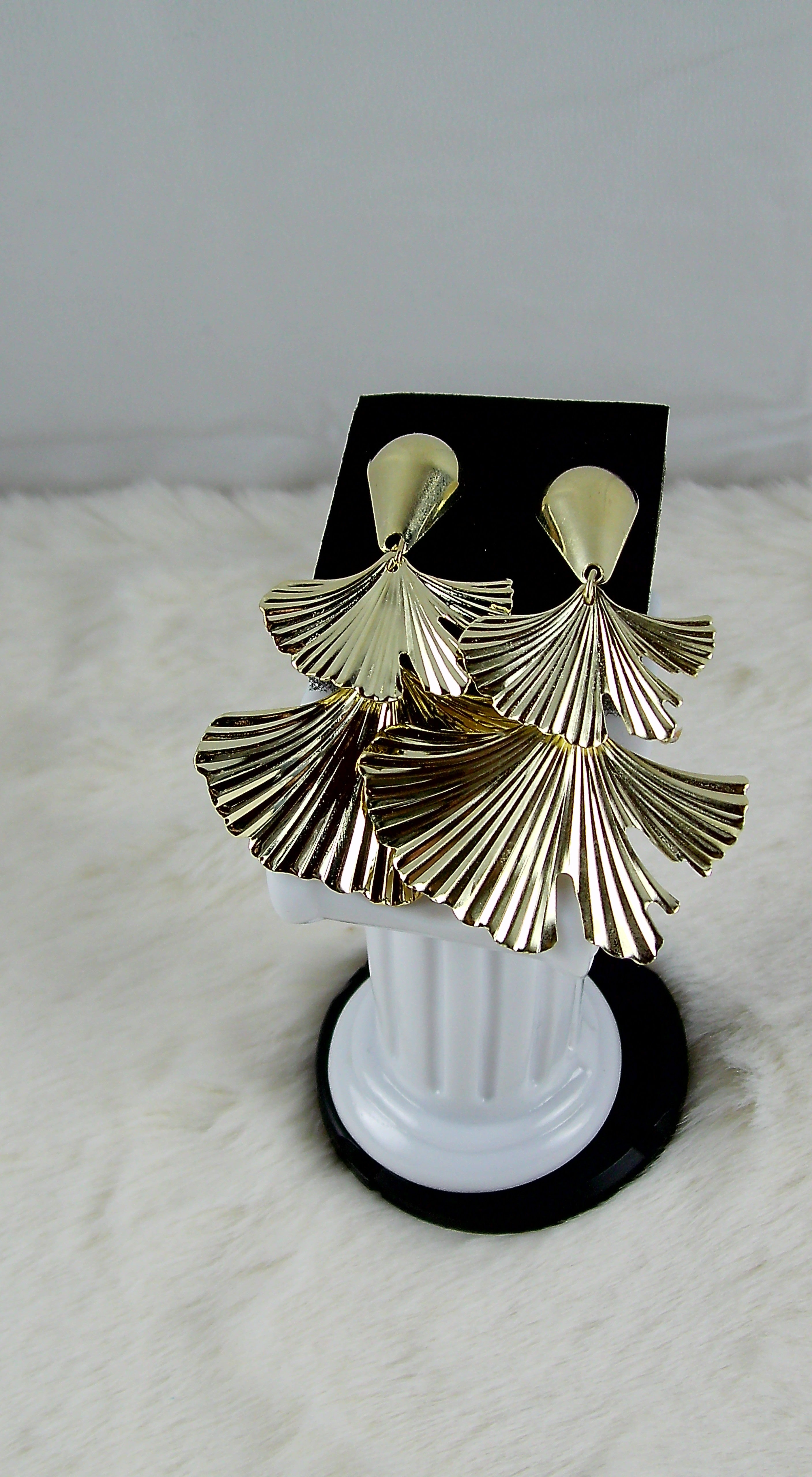 Gouden waaier oorbellen