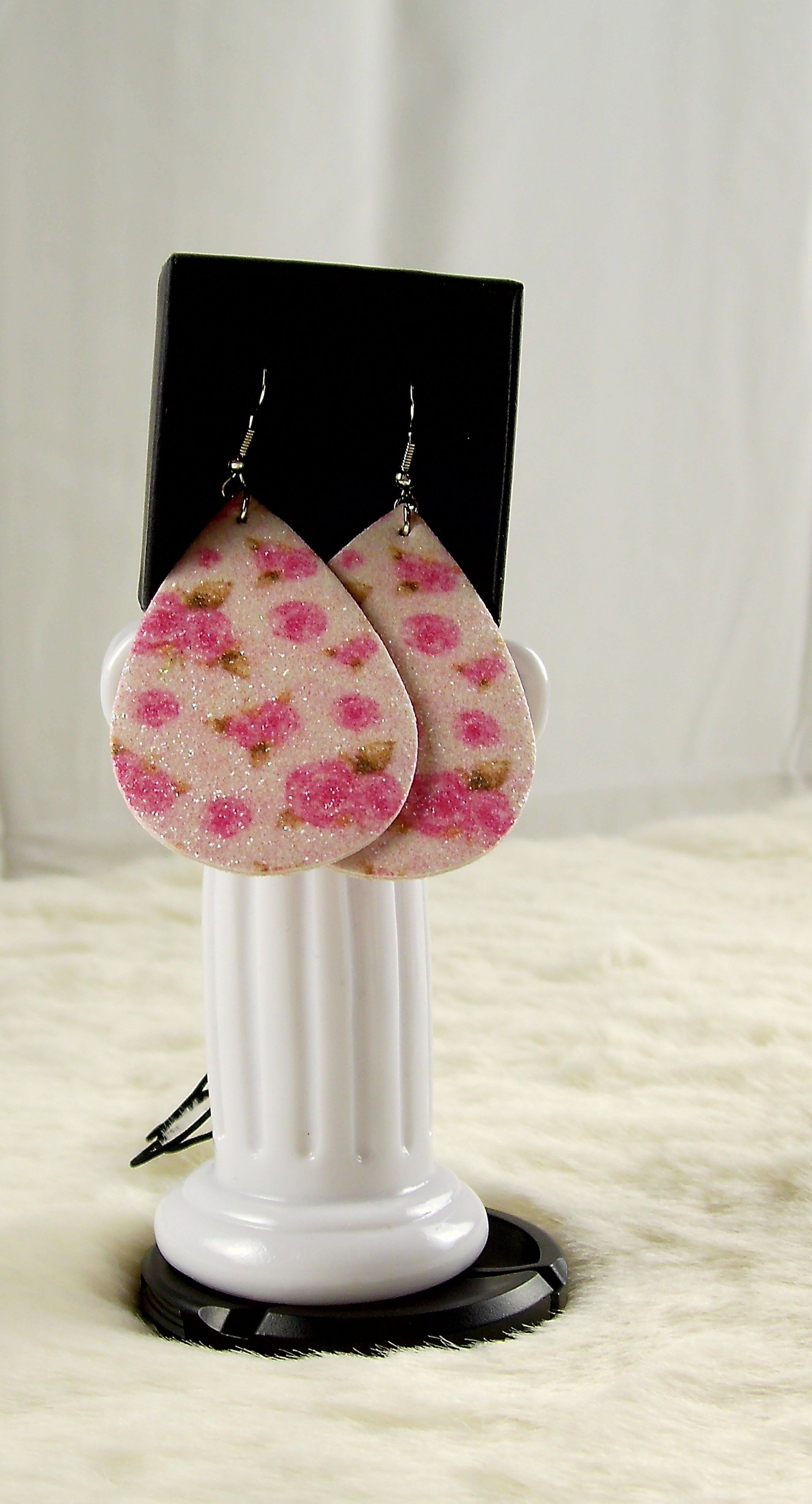 Oorbellen druppel met bloemen