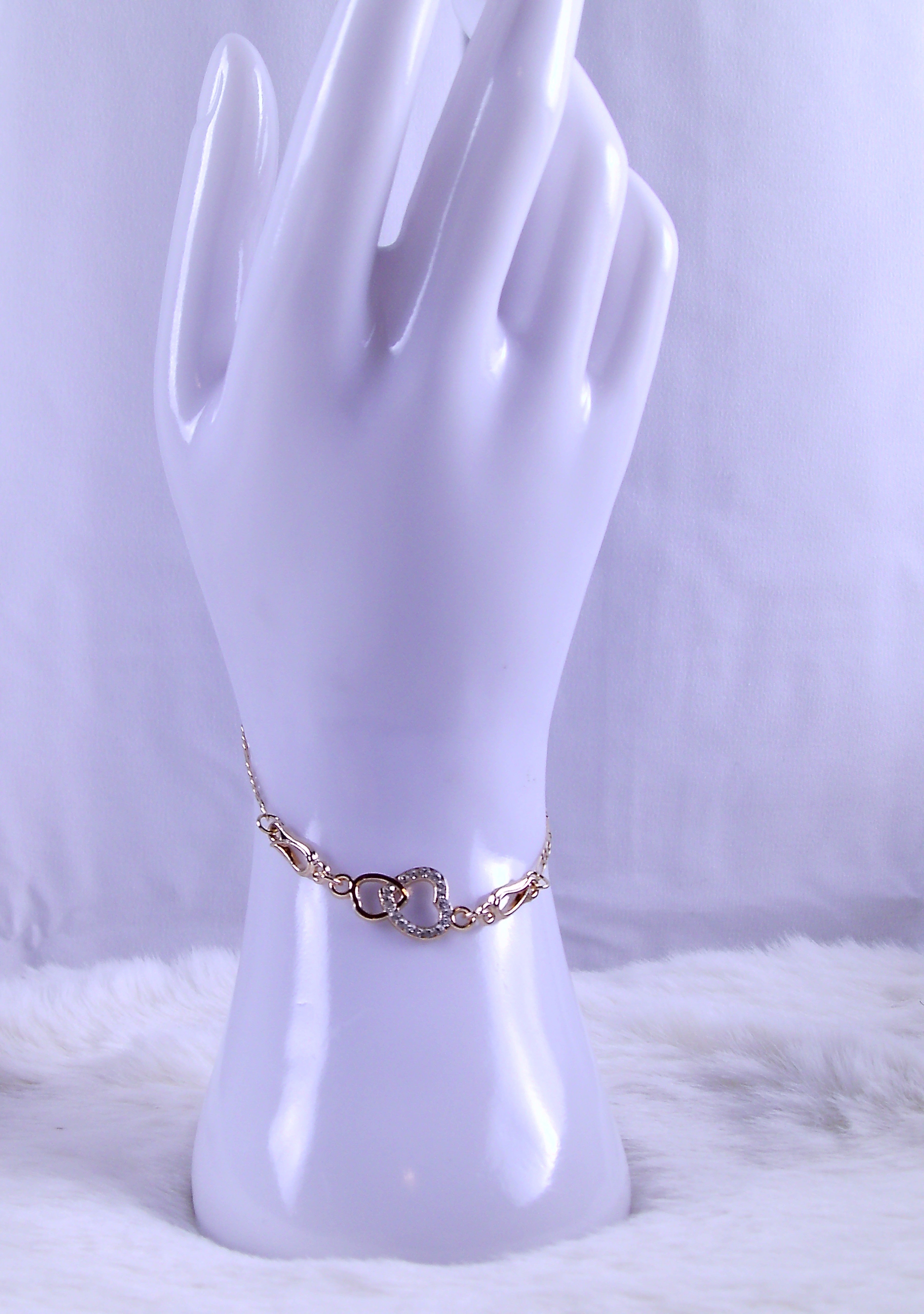 Gouden hartjes armband dubbel