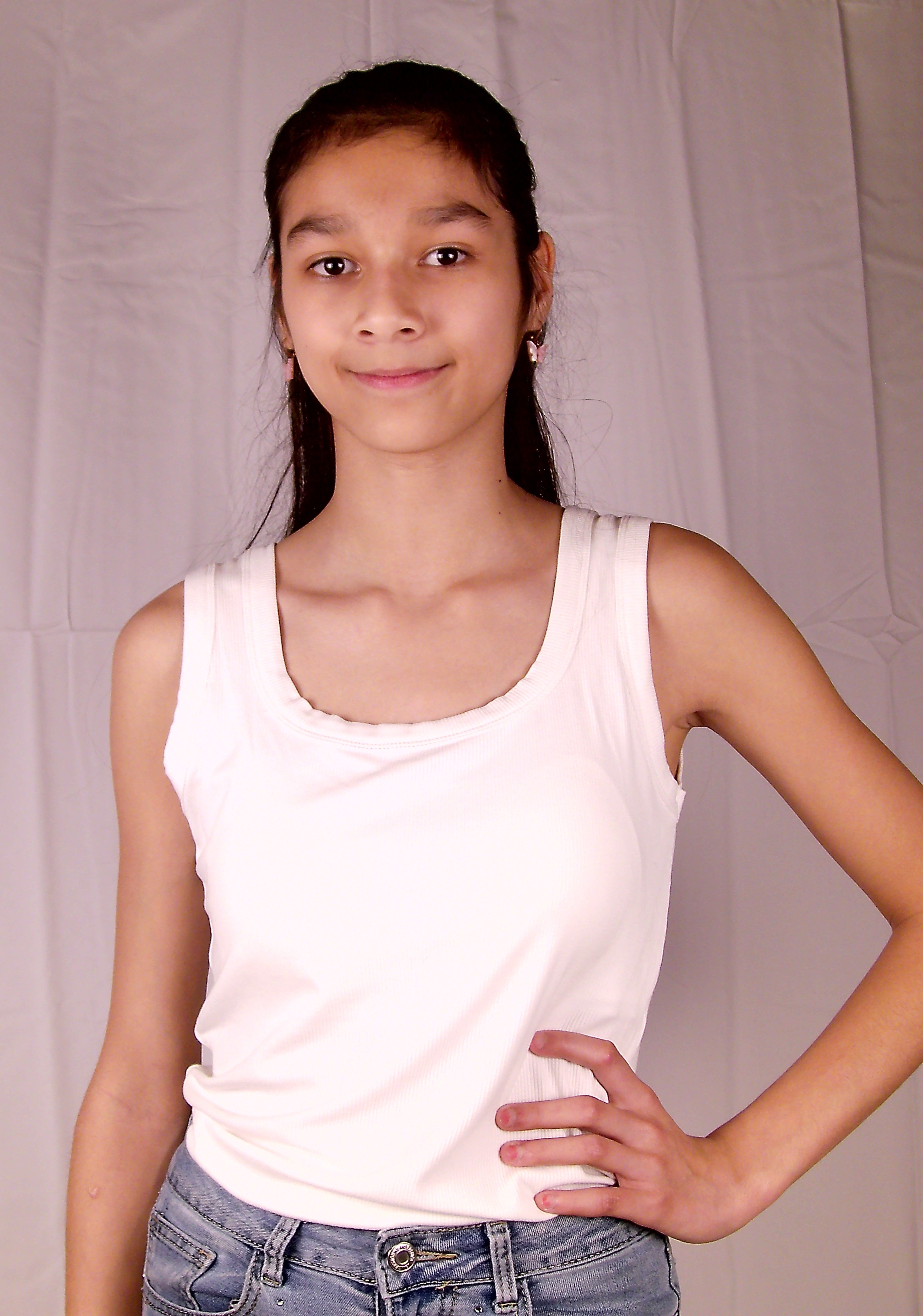 Tank top wit met voorgevormde cups