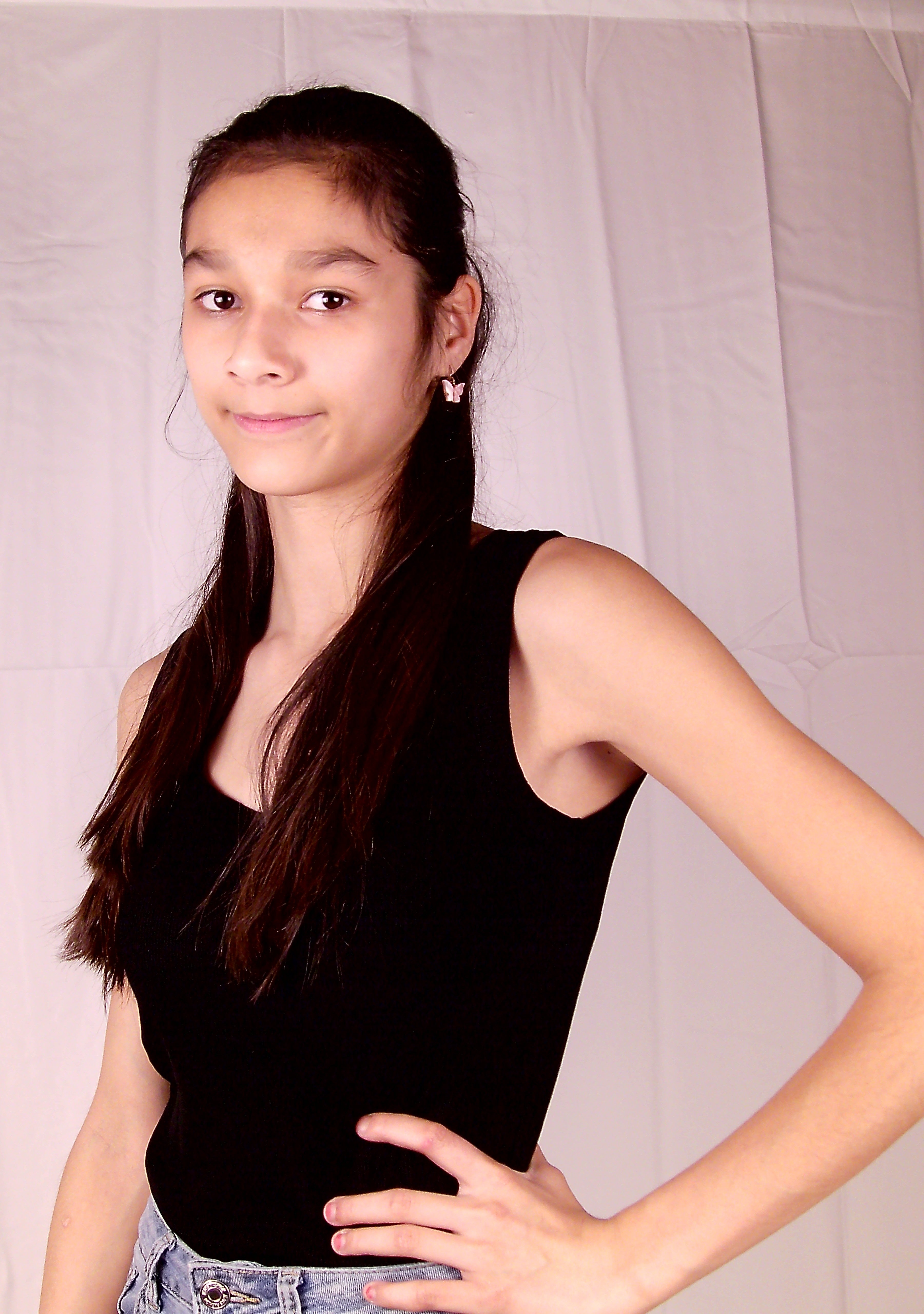 Rib Tank top zwart met voorgevormde cups