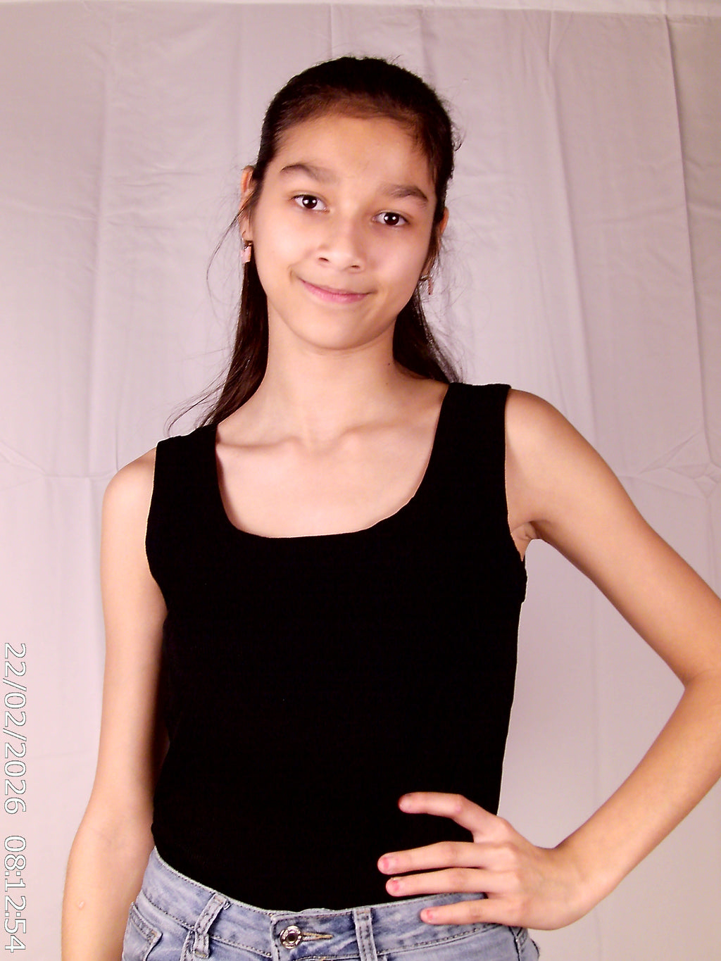Rib Tank top zwart met voorgevormde cups