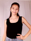 Rib Tank top zwart met voorgevormde cups
