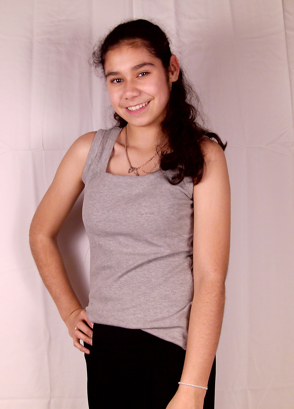 Rib Tank Top met Voorgevormde Cups – Grijs