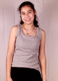 Rib Tank Top met Voorgevormde Cups – Grijs