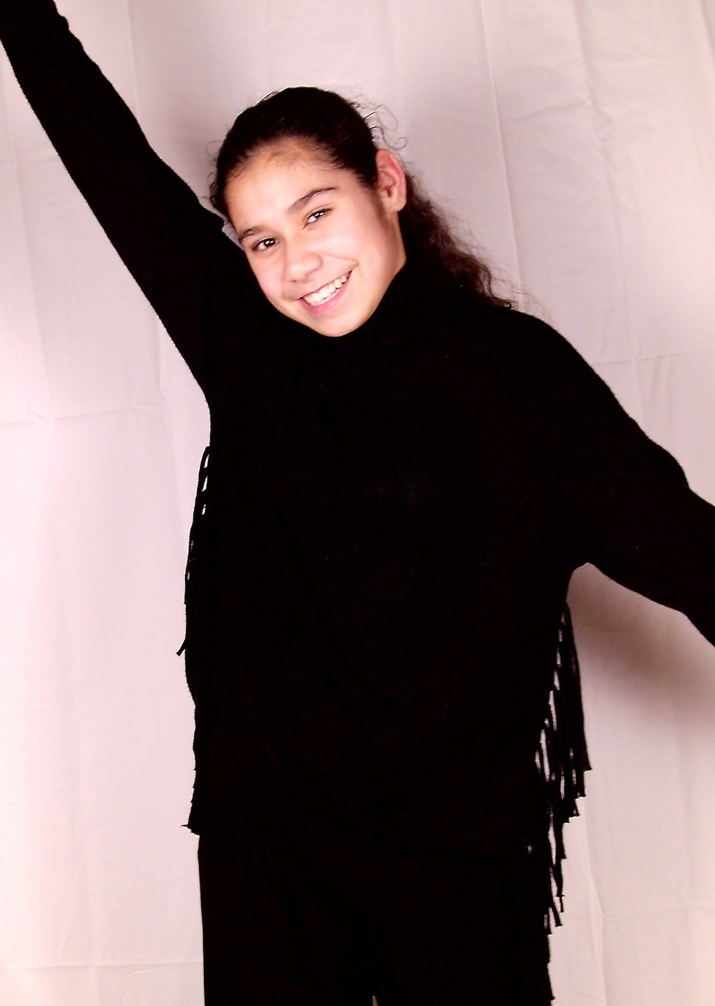 Zwarte Trui met Fringe Details