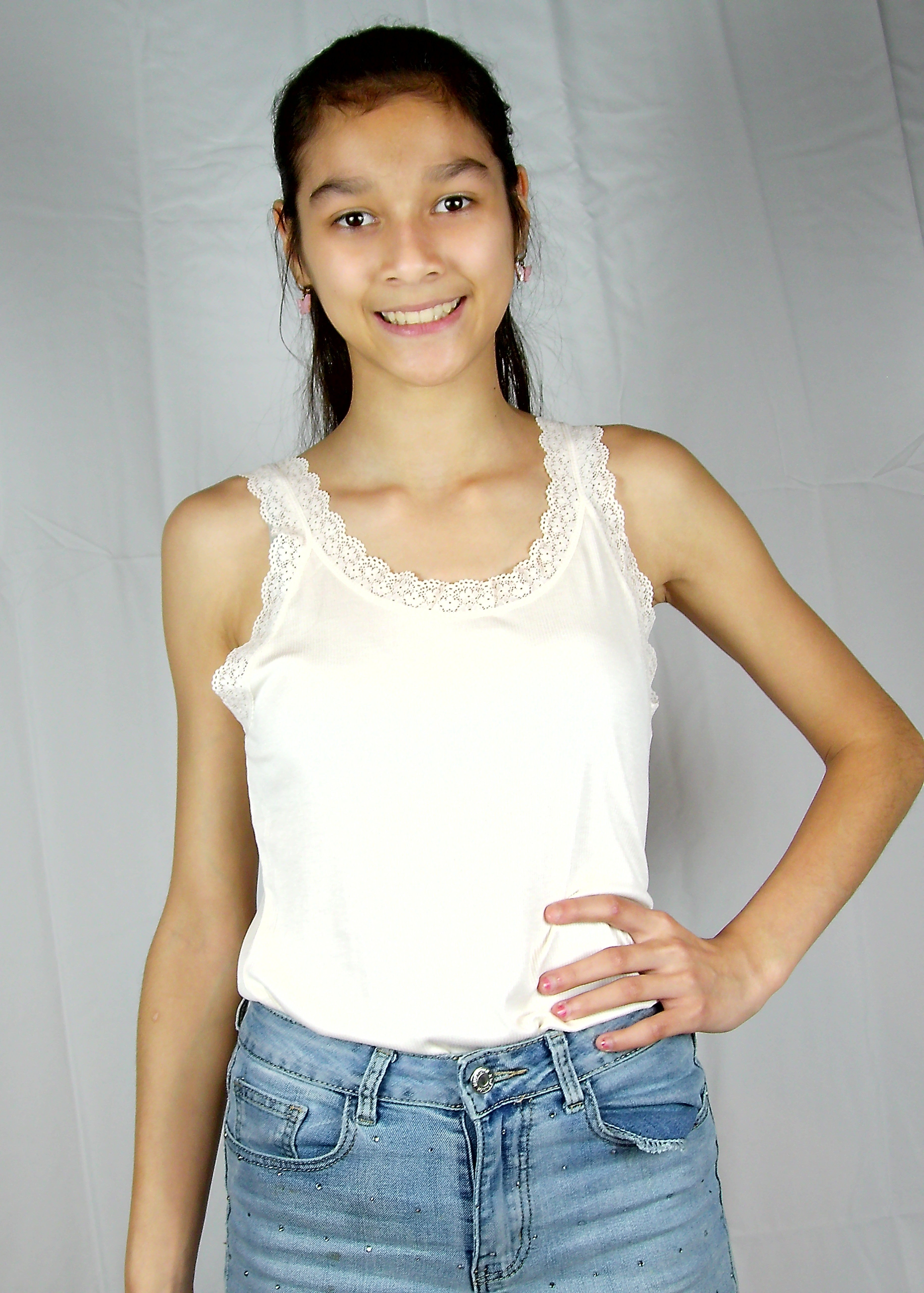 Rib Top met Kant – Crème