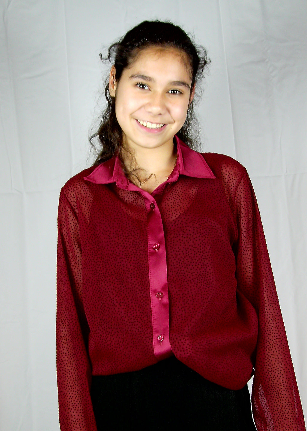 Elegante Blouse met Stippen – Rood