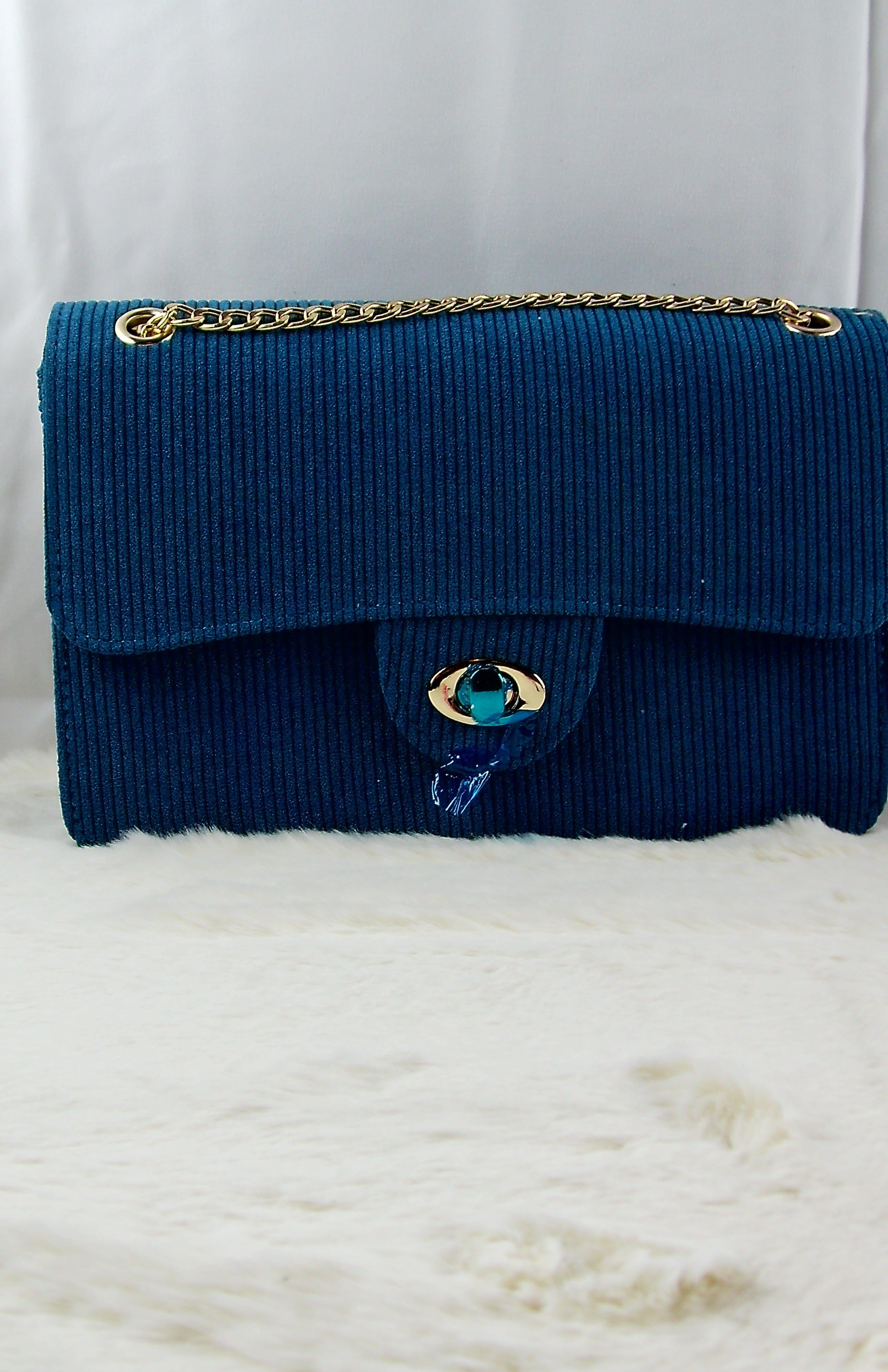 Corduroy Shoulder Bag – Blauw