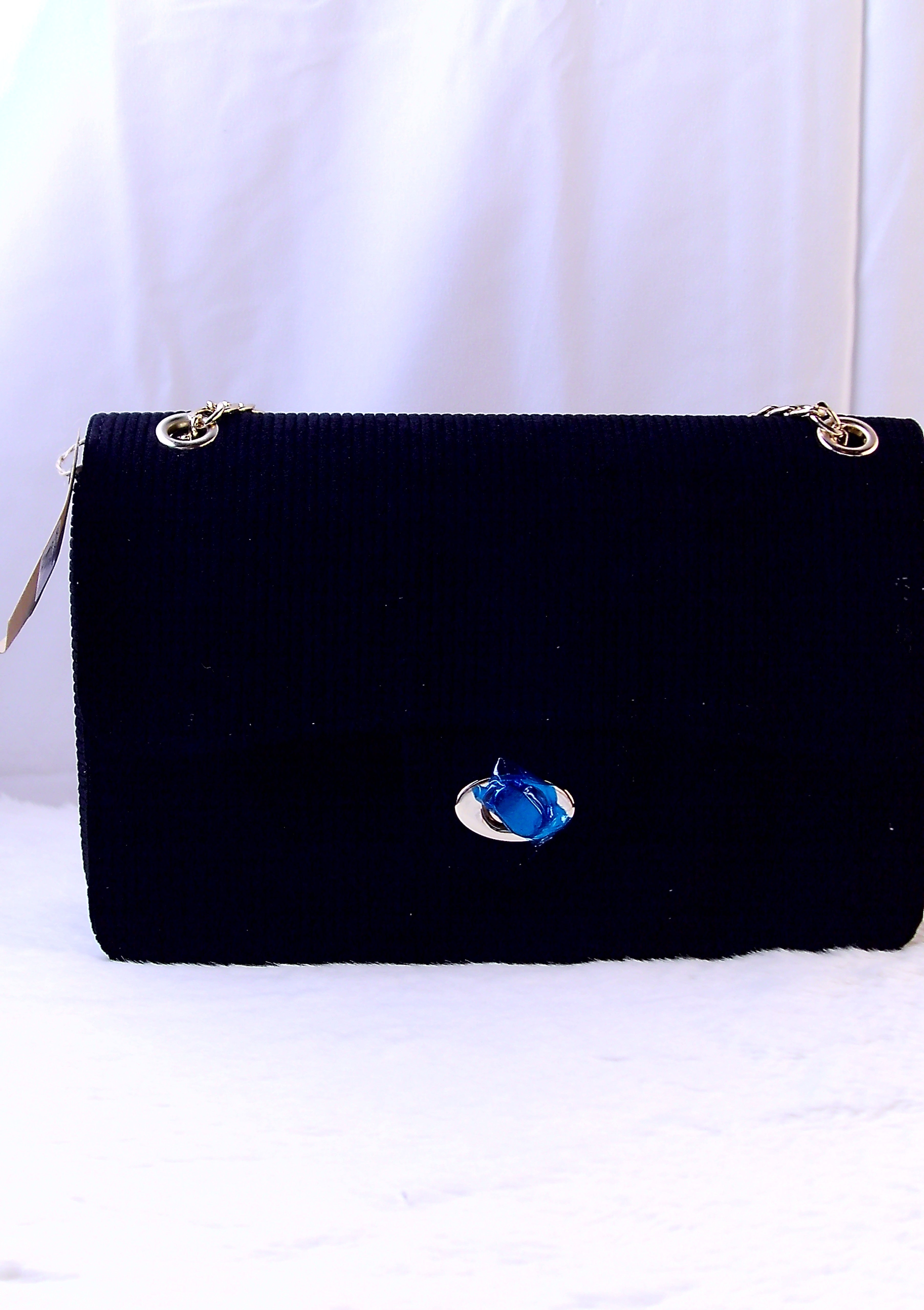 Corduroy Shoulder Bag – Zwart