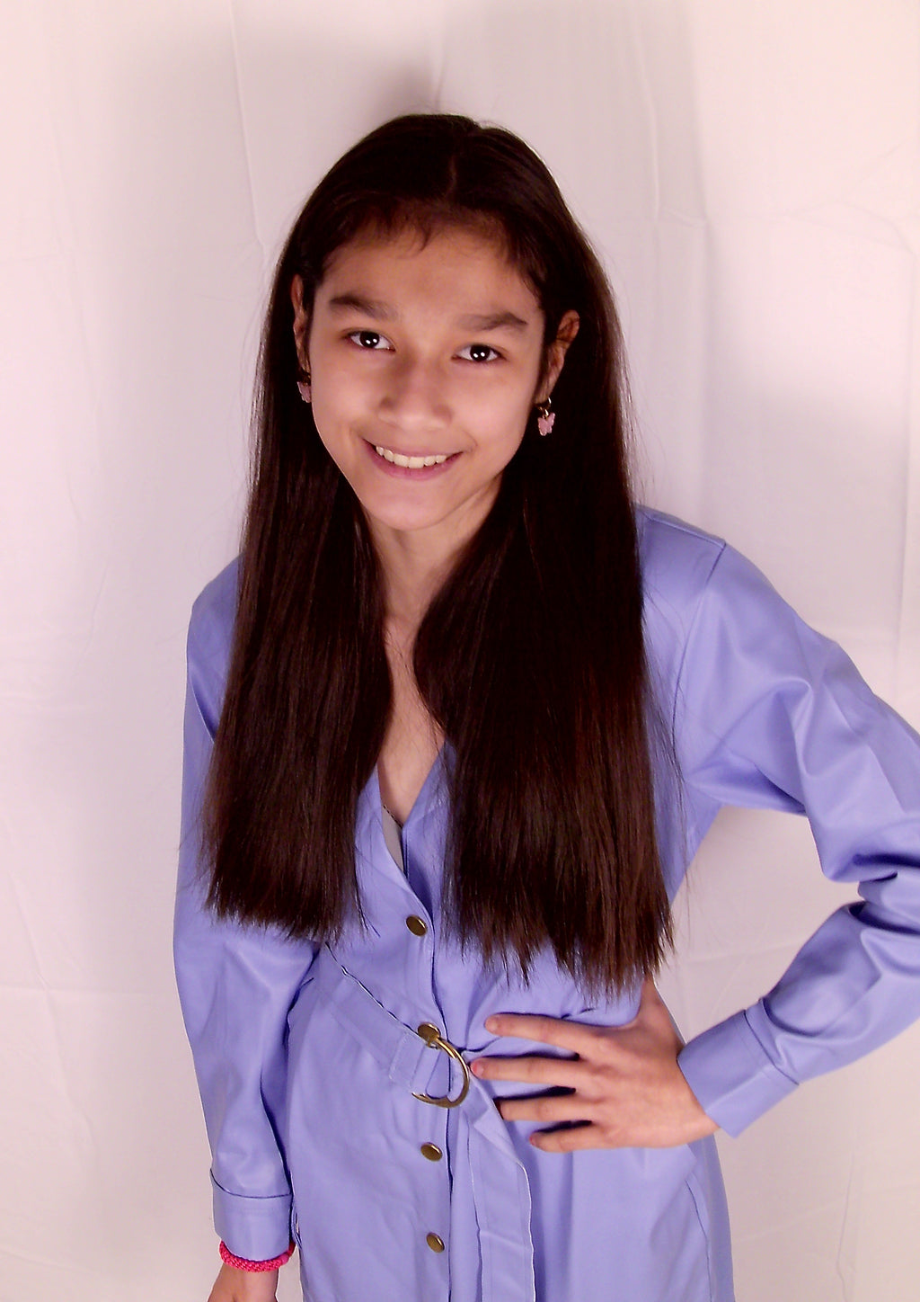 Jurk met riem blauw