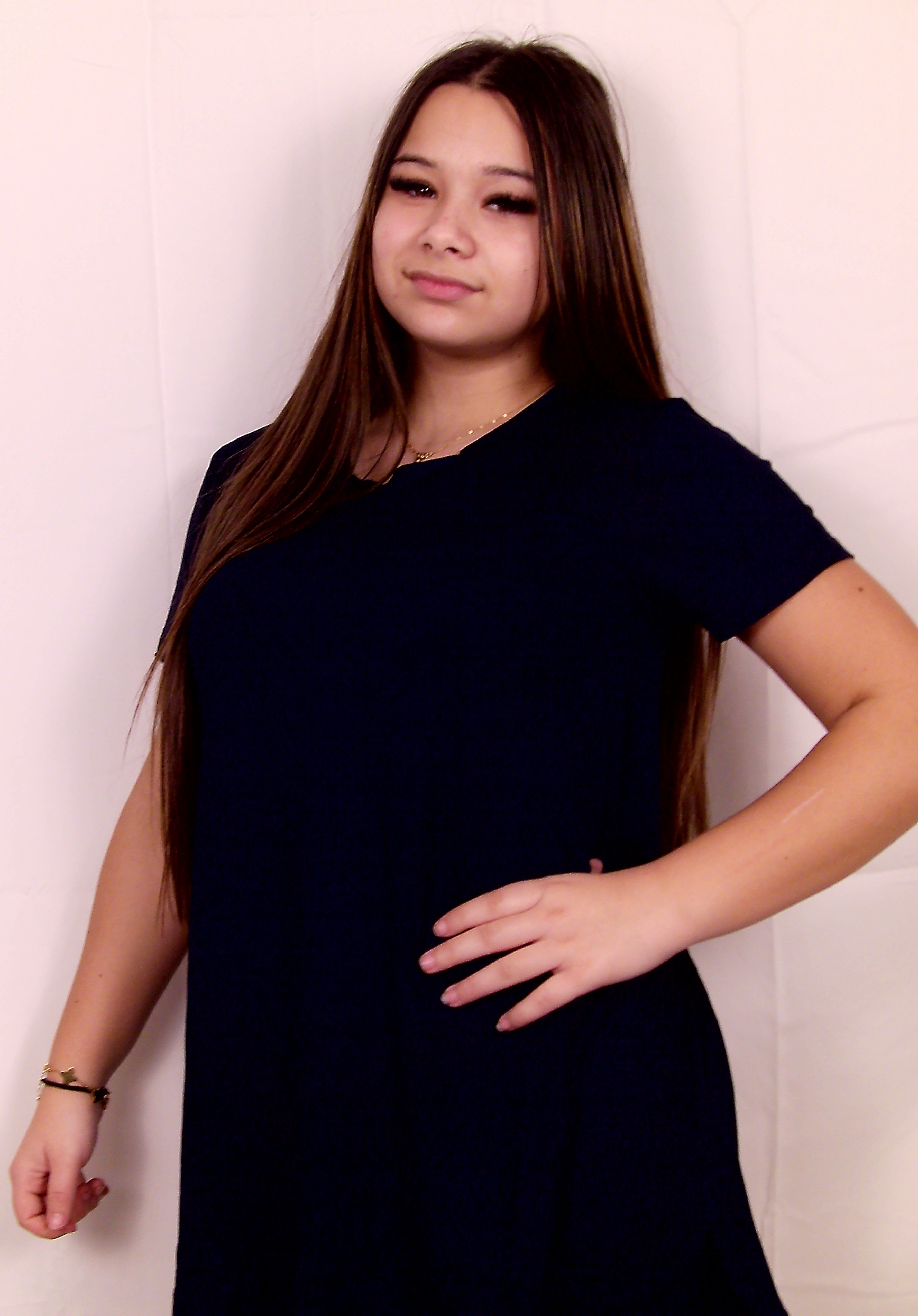 T-shirt met ronde rand