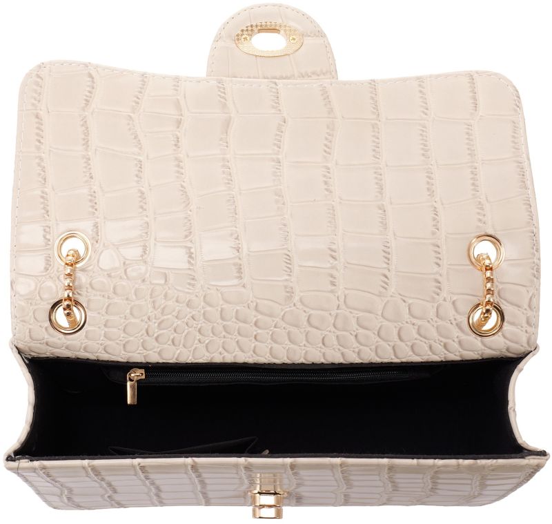 Croco Chain Bag – Beige