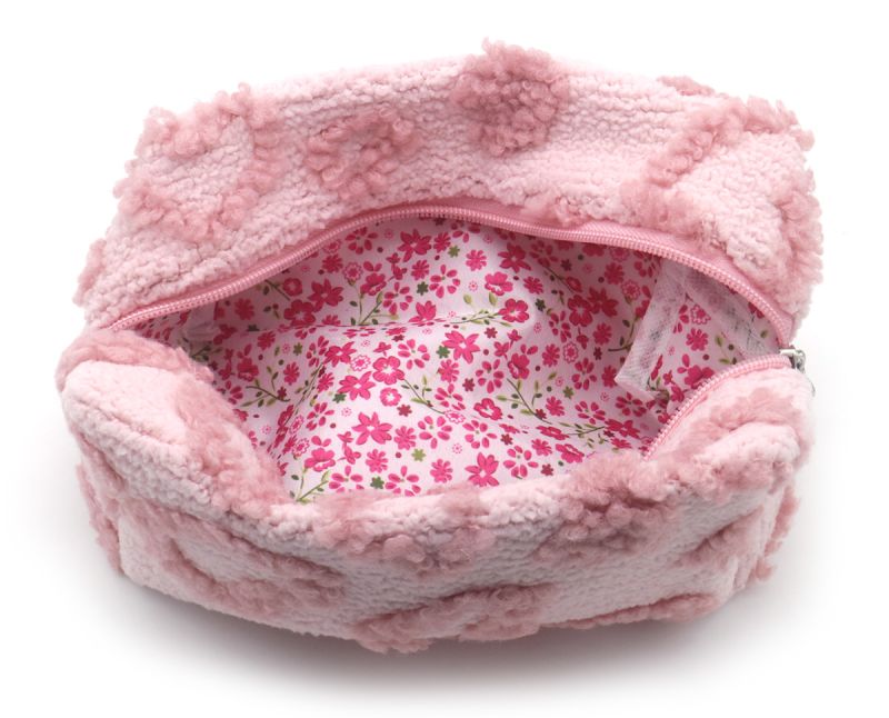 Superzachte Make-up Etui met Hartjes – Roze
