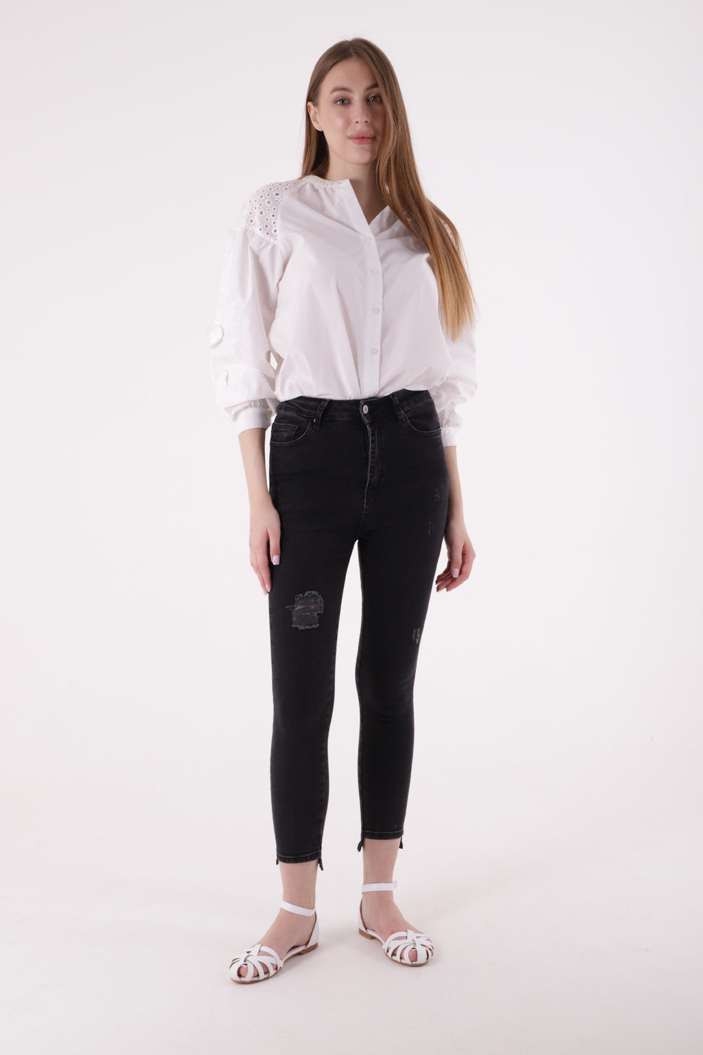 Skinny broek Antraciet