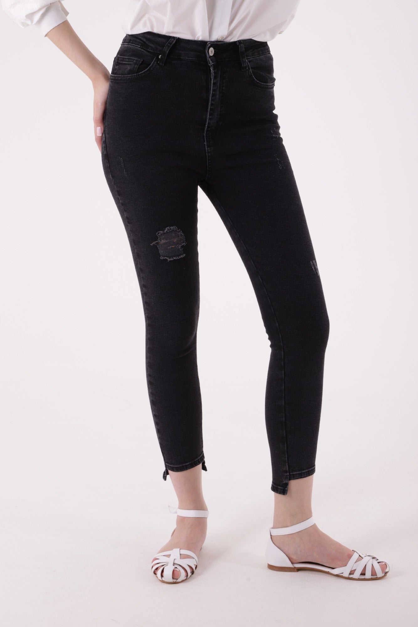 Skinny broek Antraciet