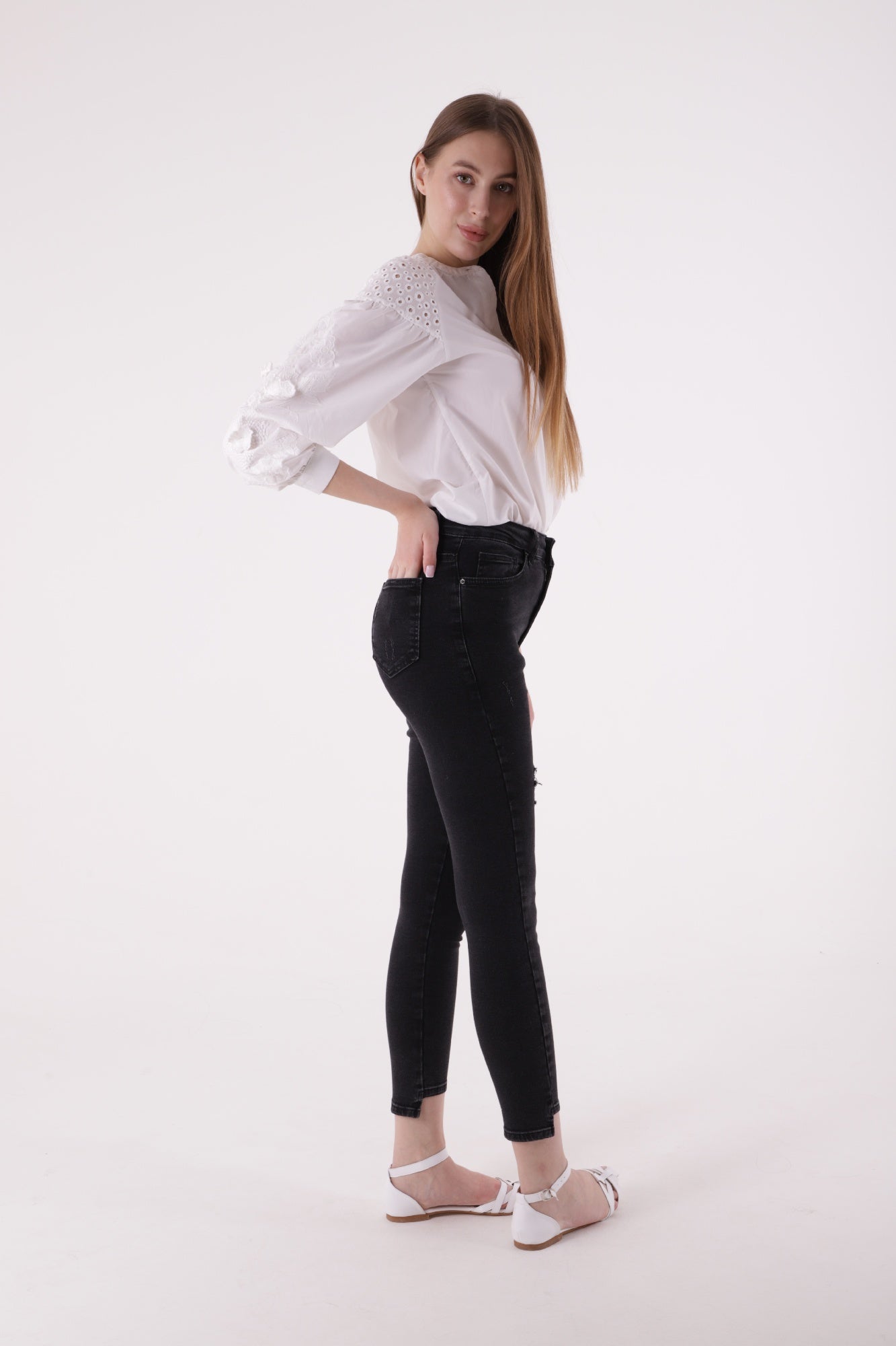 Skinny broek Antraciet