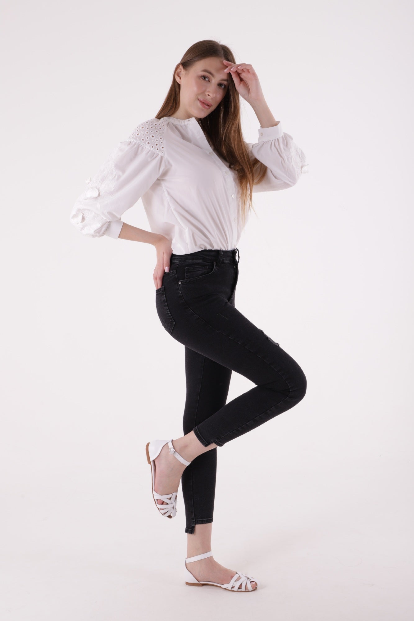 Skinny broek Antraciet