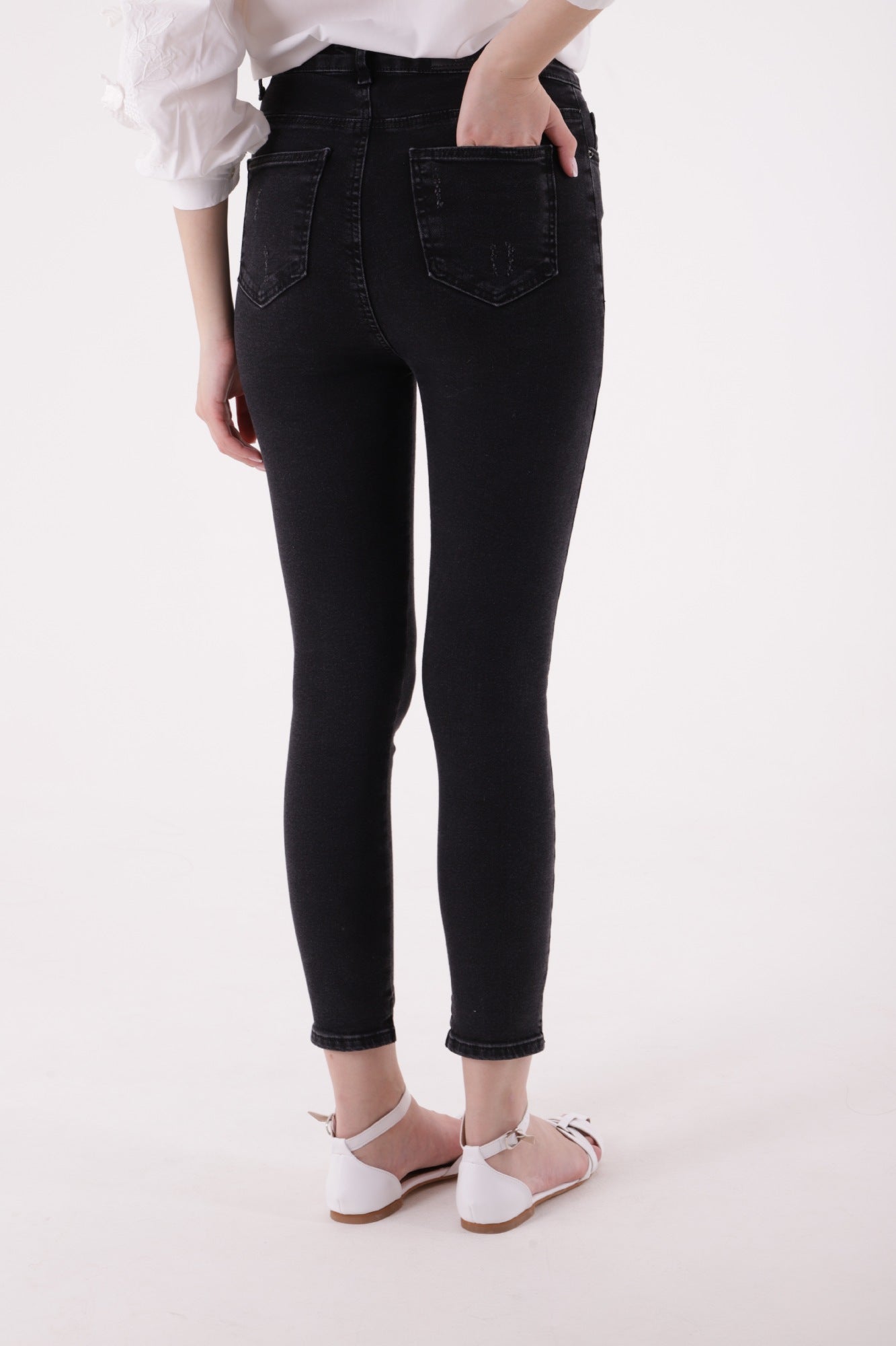 Skinny broek Antraciet